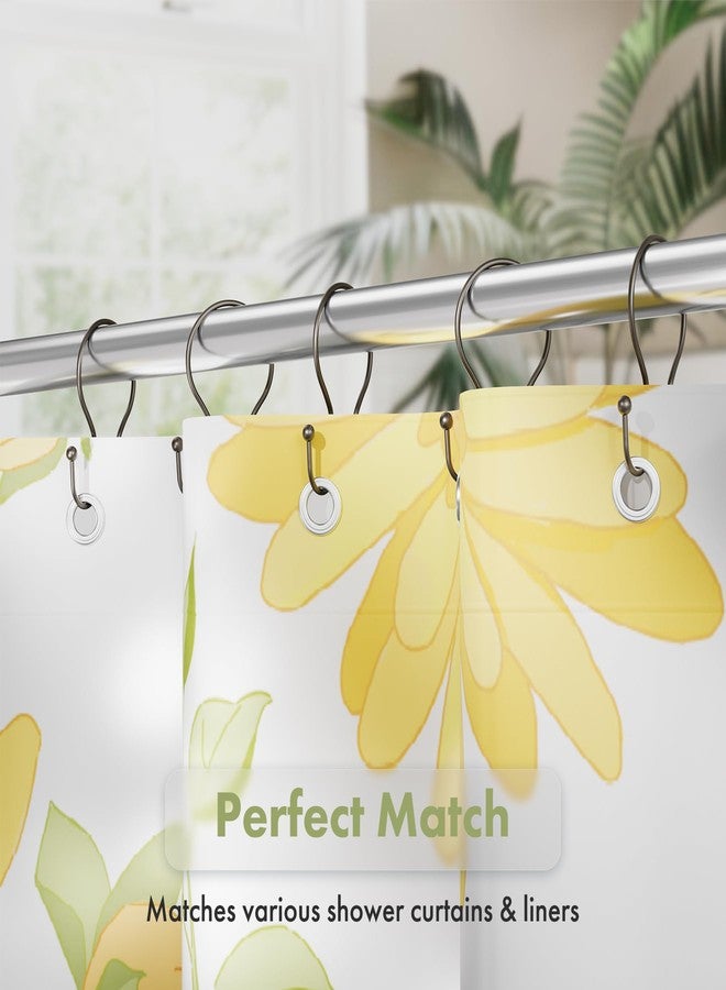 AmazerBath Shower Curtain Hooks Black Shower Curtain Rings, Simple Double Hook Shower Curtain Hooks Rust Proof, Smooth Sturdy Metal Shower Hooks for Shower Curtain Rod, 12 Pcs Shower Rod Hooks - Image 5