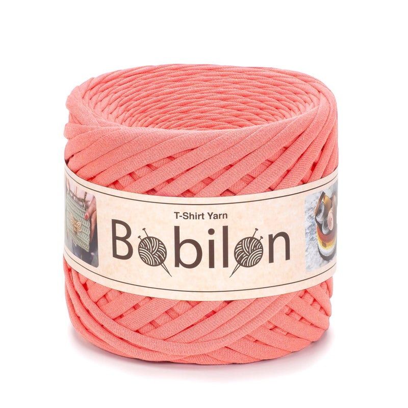 TShirt Yarn Fettuccini Zpagetti Style 79 mm Yarn for Crocheting Knitting Macrame Ribbon Cotton Fabric Apricot Crush