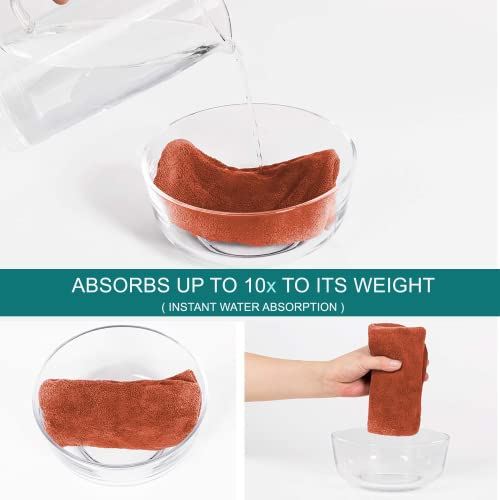 Sassoon Venir Microfiber Hair Wrap Towel for Women (Rust Color, Free Size) with Smooth Texture Super Absorbent Quick Dry Hair Turban for Drying Hair - Image 4