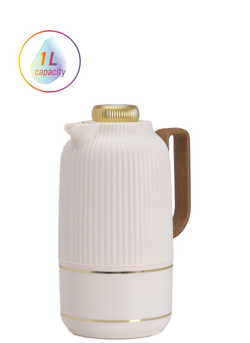 Badraig Thermos for tea and coffee Off White/Gold 1 liter  - Image 1