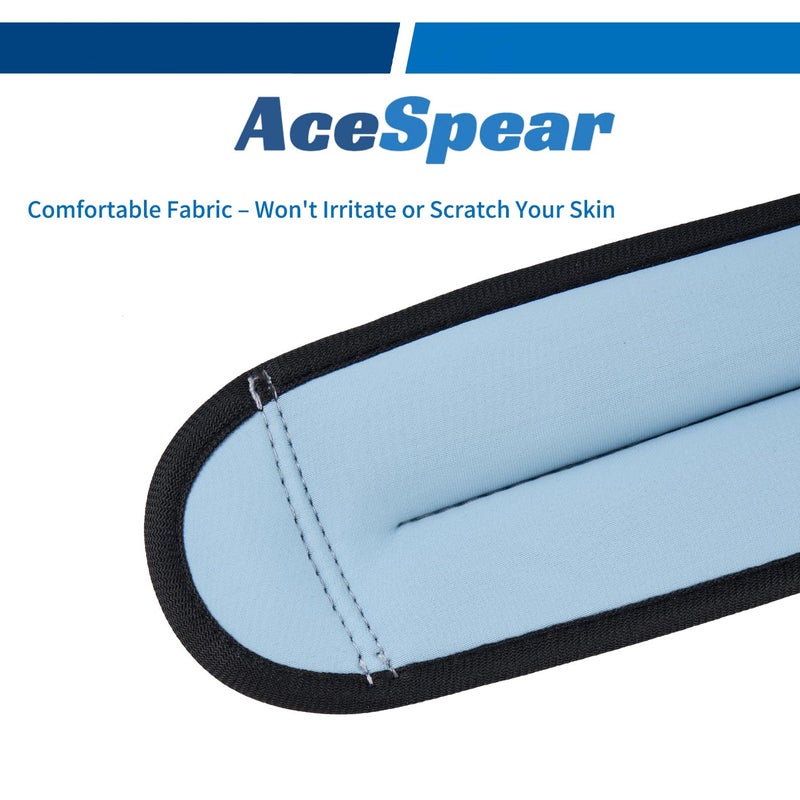 AceSpear Ankle Weights Sets for Men Women Kids 1lb 2lb 3lb 4lb 5lb Leg Weights Arm Wrist Weights Gym for Foot Exercise Training Workout Walking Jogging Yoga (Blue, 1 lb x 2) - Image 4