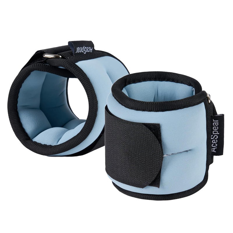 AceSpear Ankle Weights Sets for Men Women Kids 1lb 2lb 3lb 4lb 5lb Leg Weights Arm Wrist Weights Gym for Foot Exercise Training Workout Walking Jogging Yoga (Blue, 1 lb x 2) - Image 1