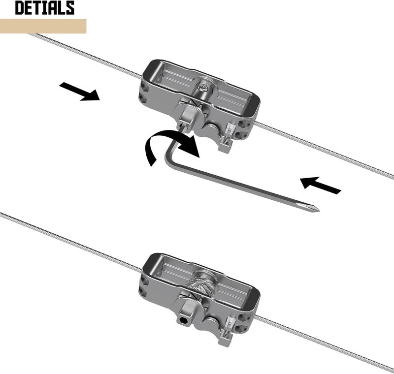 Tang Sun Shade Sail Hardware Kit with 24' (6'x4) Cable Wire Rope, Rectangle Shade Sail Installation Kit for Deck Patio Yard Garden - Image 3