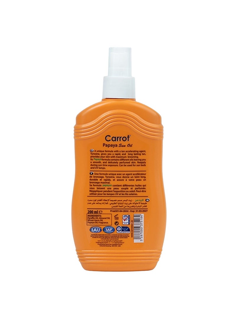 Carrot Sun Papaya Tanning  Oil  - Image 2