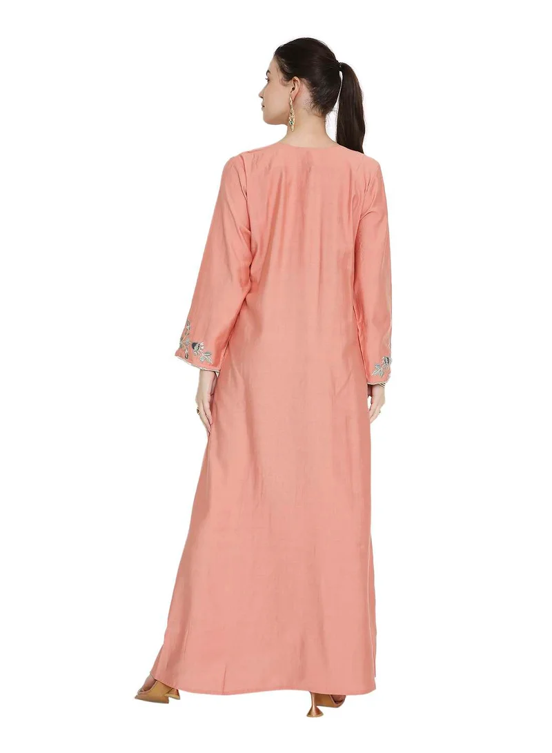 هانا آند سارا unique stylish flowery long arabic kaftan tradtional jalabia dress