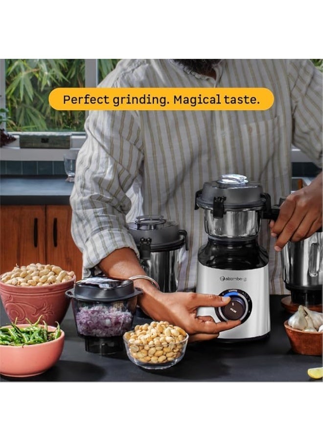 Atomberg Zenova Mixer Grinder | Unique Coarse Mode for Silbatta-like Texture | Intelligent BLDC Motor | Safety Features | 4 Jars including Chopper | Hands-Free Operation (Pearl White) - Image 3
