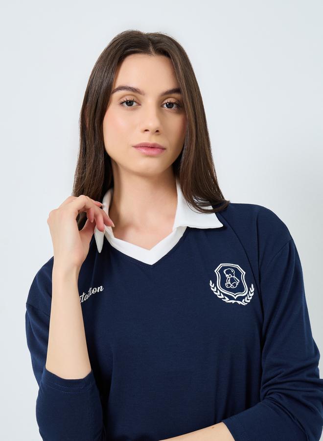 تايك تو تيشيرت بولو بتفاصيل طباعة - Image 4