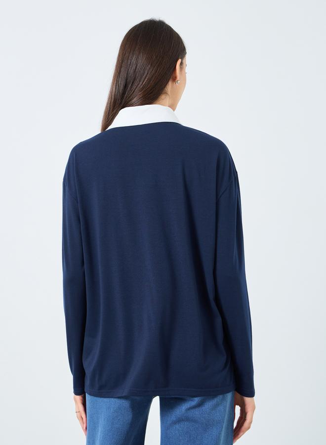 تايك تو تيشيرت بولو بتفاصيل طباعة - Image 5