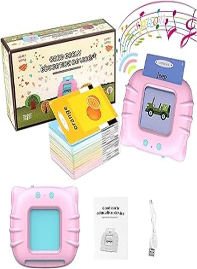 vGRASSP لعبة بطاقات فلاش VGRASSP للأطفال، لعبة بطاقات لتعلم القراءة والكلمات الإنجليزية للأطفال في مرحلة ما قبل المدرسة، باللون الوردي