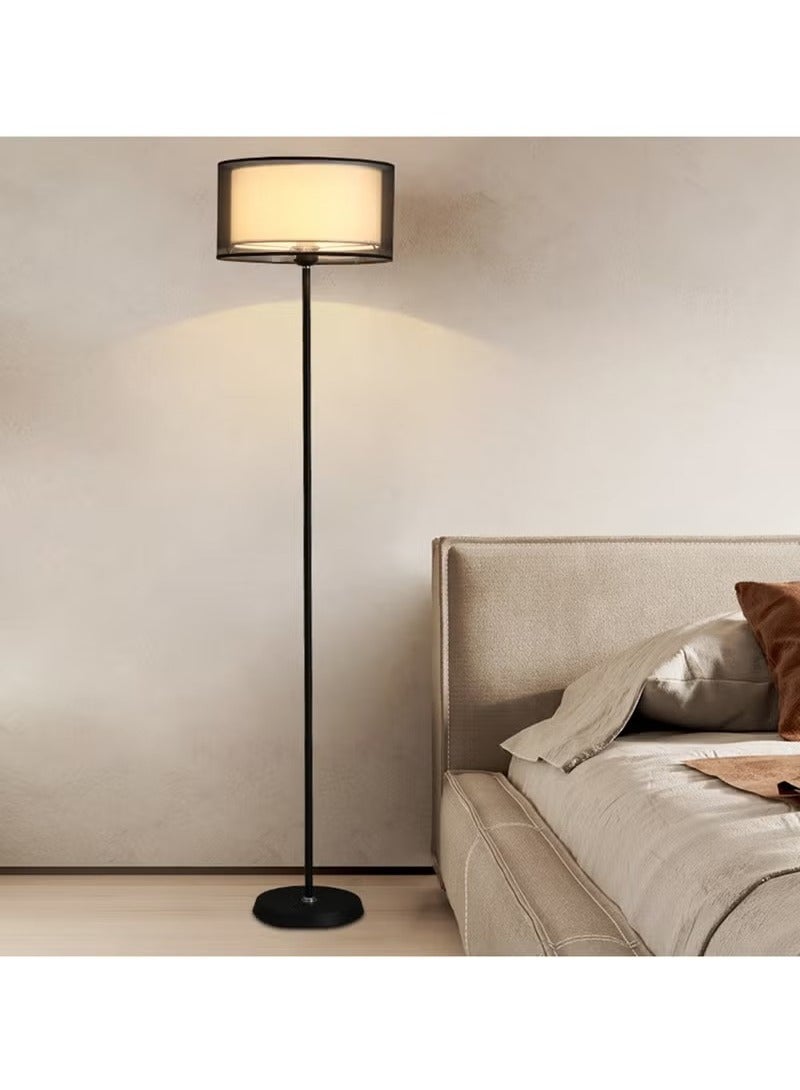 HOMESTAR Floor Lamp with Dual-layer lampshade, Tri-color dimmable Vertical Standing Lamp Modern Minimalist Floor Lighting Home Living Room Office Decor, Remote Control Black Metal 12 Watt  - Image 4