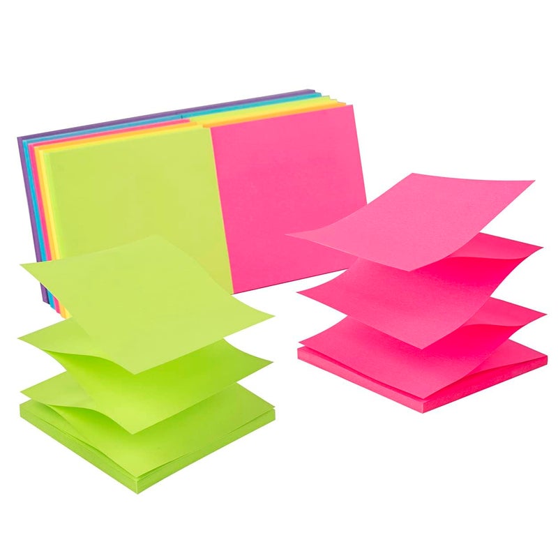 Kozerite (12 Pack) Pop-up Sticky Notes 3x3 in,Bright Colors Super Sticking Power Memo Pads, 6 Colors, Strong Adhesive - Image 1
