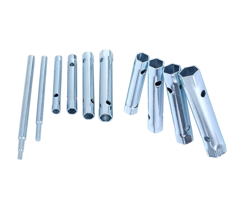 ELIUNG 10Pcs Dual-Ended Wrench 6-22mm, Socket Plumber Back Nut Tap Spark Plug Spanner Set Extended Spark Plug Wrench Set Dual Purpose Hollow Hexagonal Threaded Sleeve Tool - Image 1