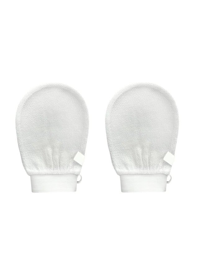 2 PC Korean Washcloth Skincare Remover Deep Scrub Loofah Cleansing Mitts Exfoliate Cloth Exfoliation Scrubbing Bath Shower Soap Sponge Hand Towel(white) - Image 1