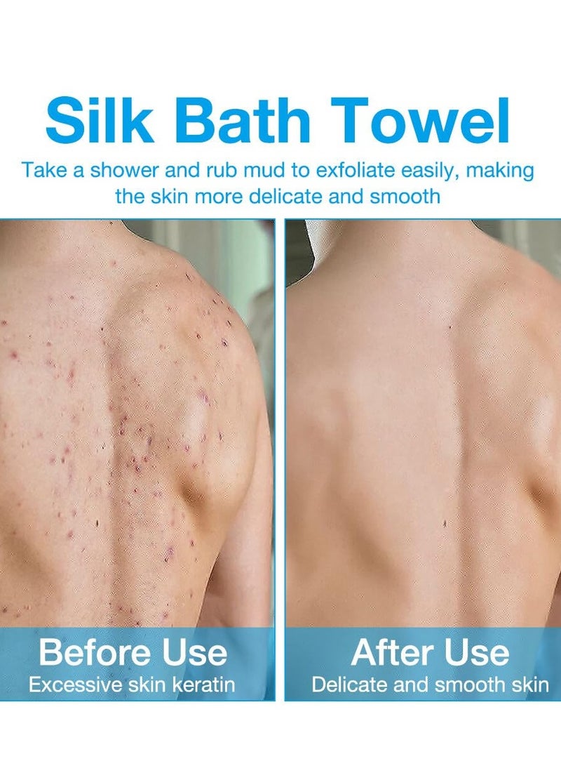 2 PC Korean Washcloth Skincare Remover Deep Scrub Loofah Cleansing Mitts Exfoliate Cloth Exfoliation Scrubbing Bath Shower Soap Sponge Hand Towel(white) - Image 4