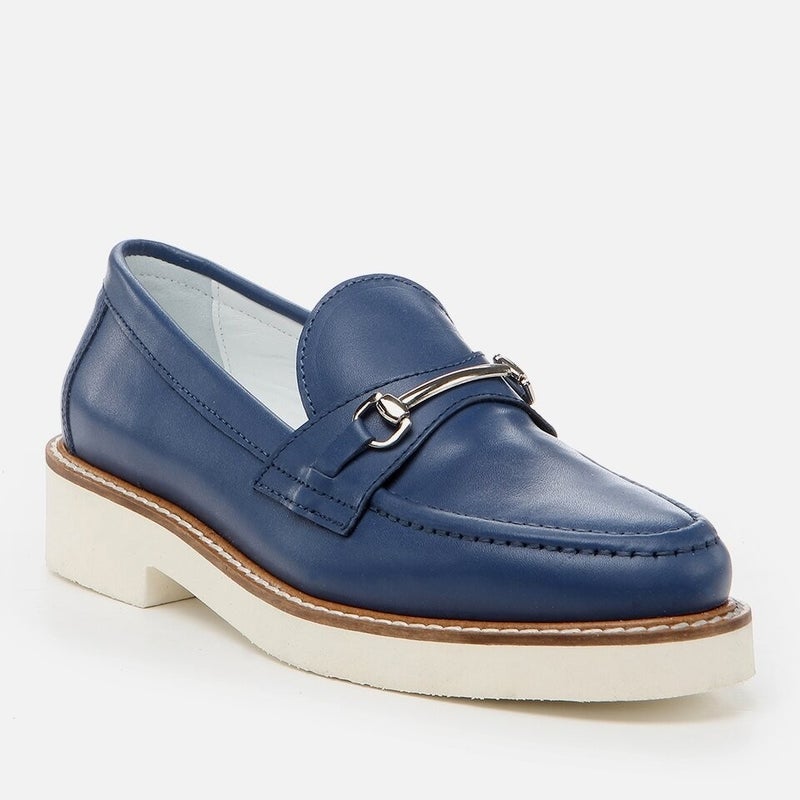 Hotiç 01AYH264500A680 Genuine Leather Navy Blue Women's Loafer  - Image 2