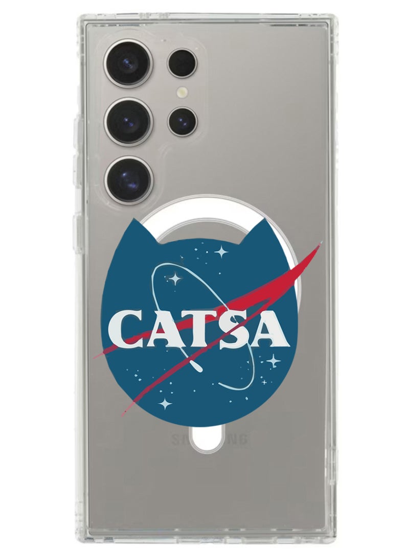 Theodor حافظة مغناطيسية لهاتف سامسونج جالاكسي S24 ألترا 6.8 بوصة متوافقة مع شحن ماغسيف اللاسلكي، غطاء هاتف مقاوم للصدمات كاتسا-01 - Image 1