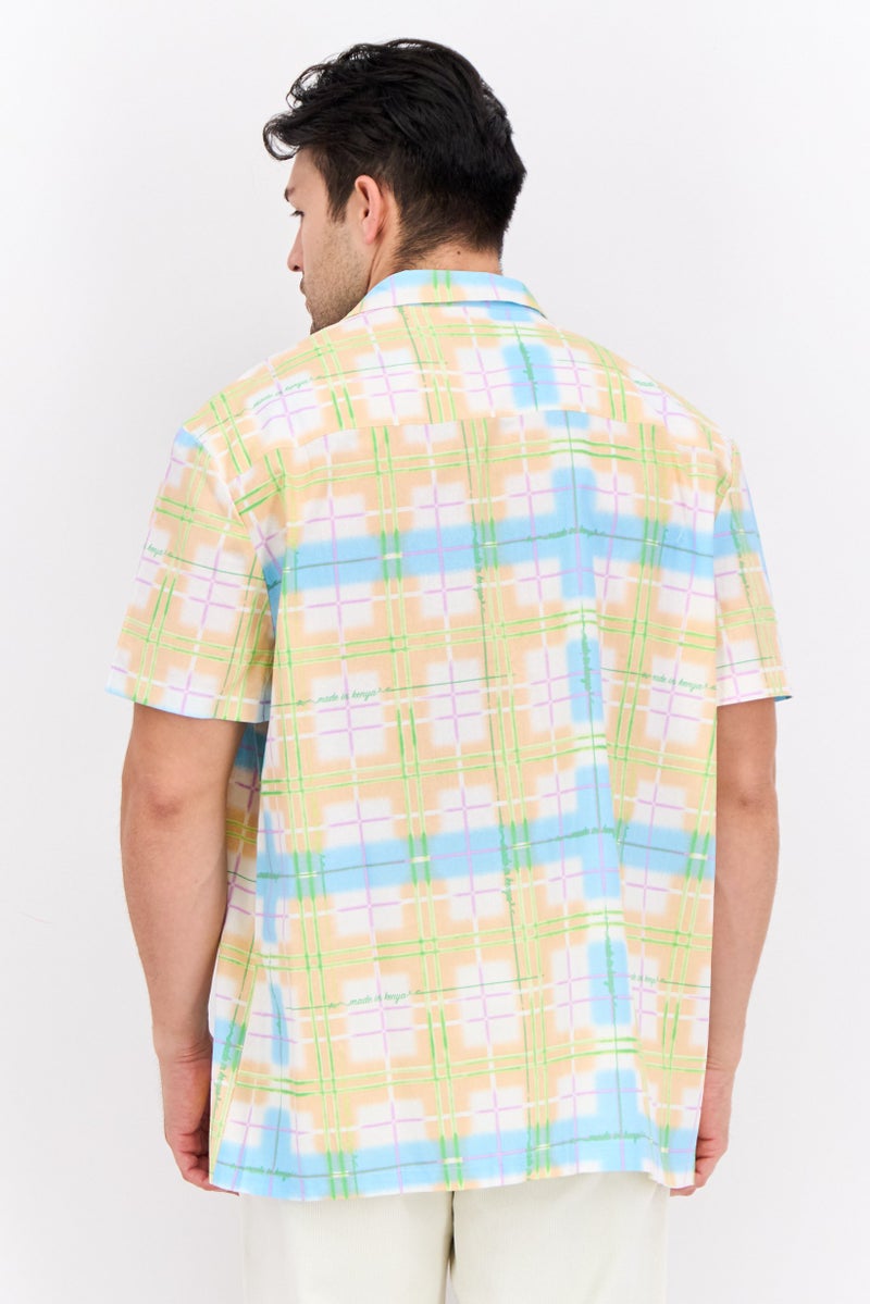 Asos Design Men Regular Fit Short Sleeve Checked Casual Shirt, Multicolor - Image 2