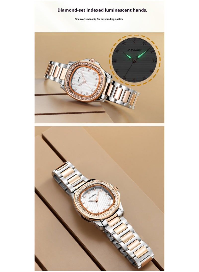 Sinobi Nautilus Luminous Stainless Steel Strap Quartz Women's Watch, 30.5mm - Image 4