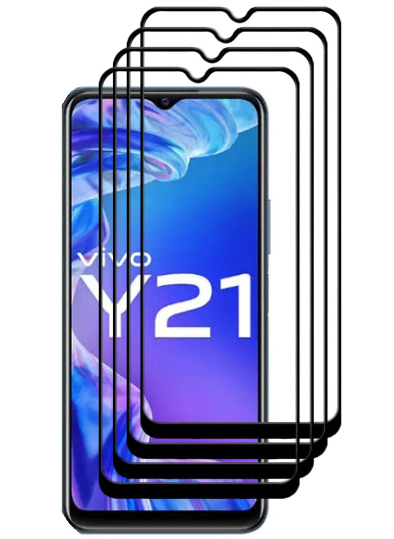 ACLIX 4 Pieces Antistatic ESD Dustproof Premium Quality High Definition Tempered Glass Screen Protector Designed For vivo Y21 - Image 1