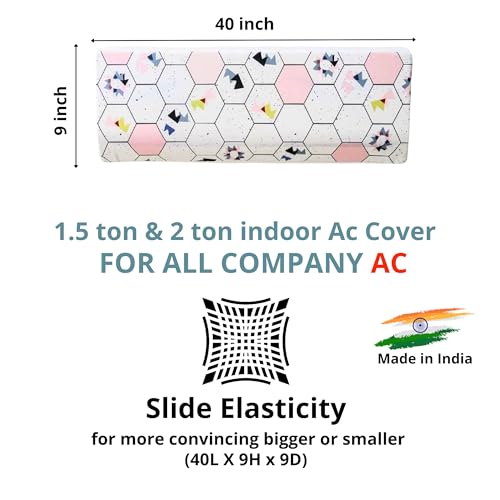 Da Anushi Polyester Printed Split Ac Cover Indoor Unit For 1.5 Ton Capacity AC, Inner Unit Ac Cover, All Weather Cover/Attractive Digital Prints/Dustproof/Water Resistant Split Ac Cover (Hexagon) - Image 3