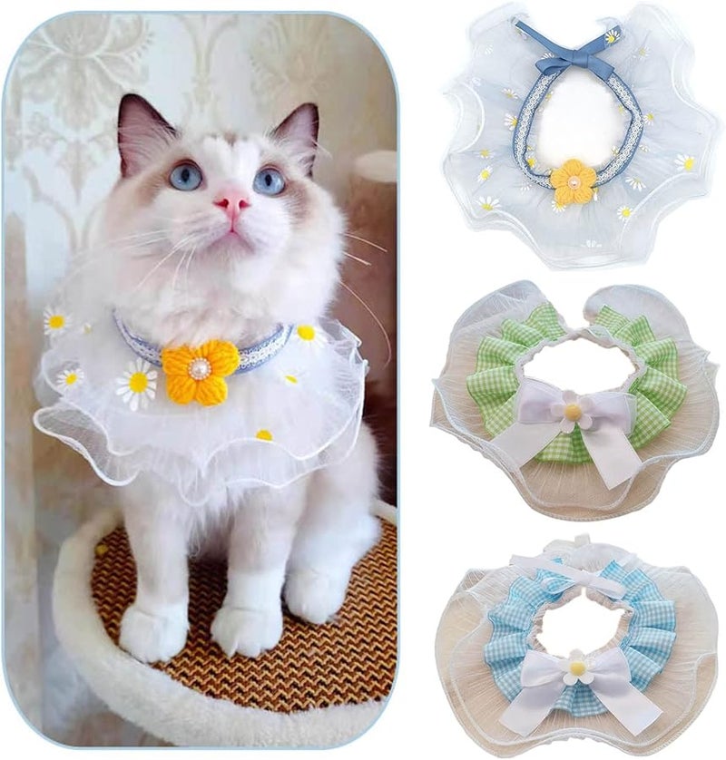 Small Flower Lace Scarf Adjustable Pet Collar Necklace For Dogs And Cats XS Size - Image 3