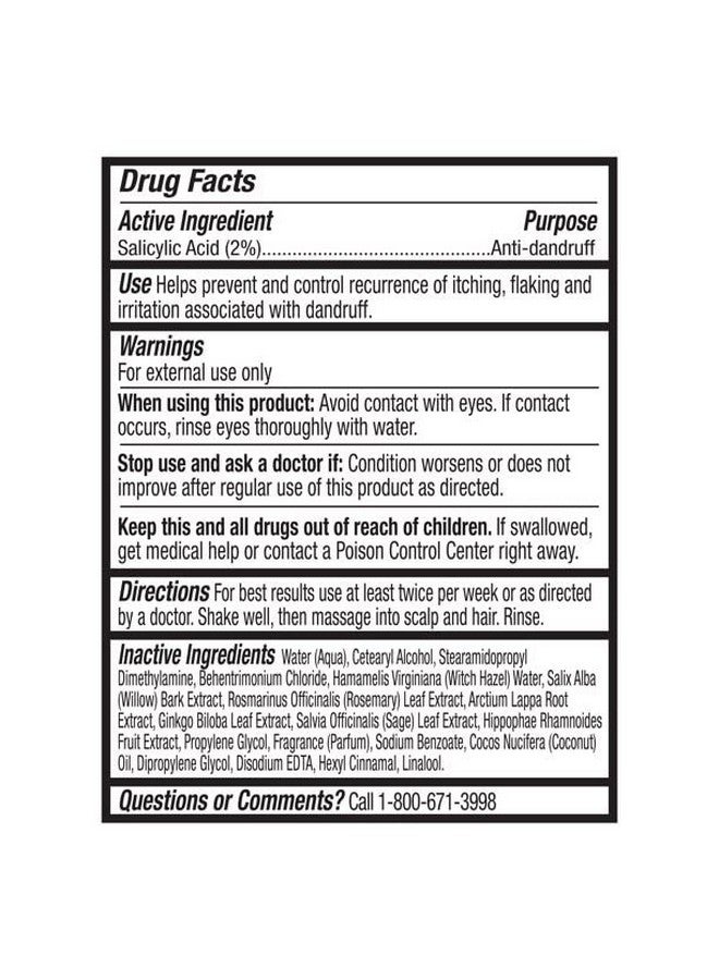 RE-FRESH Scalp Care Anti-Dandruff Conditioner With Salicylic Acid, Witch Hazel For Dry Scalp - Free From Silicones, Parabens And Dyes- Safe For Colored Hair 13.5 Fl.Oz/ 400 Ml - 94% Naturally Derived Ingredients - Image 3