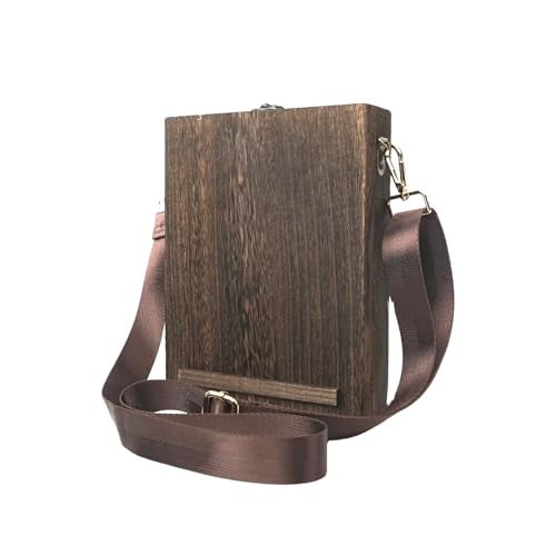 ZREVSB Writers Messenger Wooden Box Bag Handmade Retro Crossbody Sketch Tool Box Portable Artist Storage for Brushes Pens Outdoor Painting - Image 1