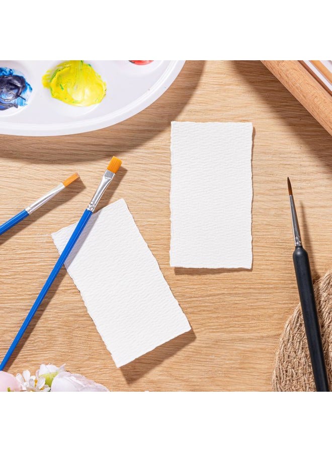 Prudiut 50 Sheets Cotton Watercolor Paper, 300 GSM, 2 x 3.5 inch Deckled Edge, Ideal for Watercolor Painting, Acrylic Sketching, Crafting - Image 3