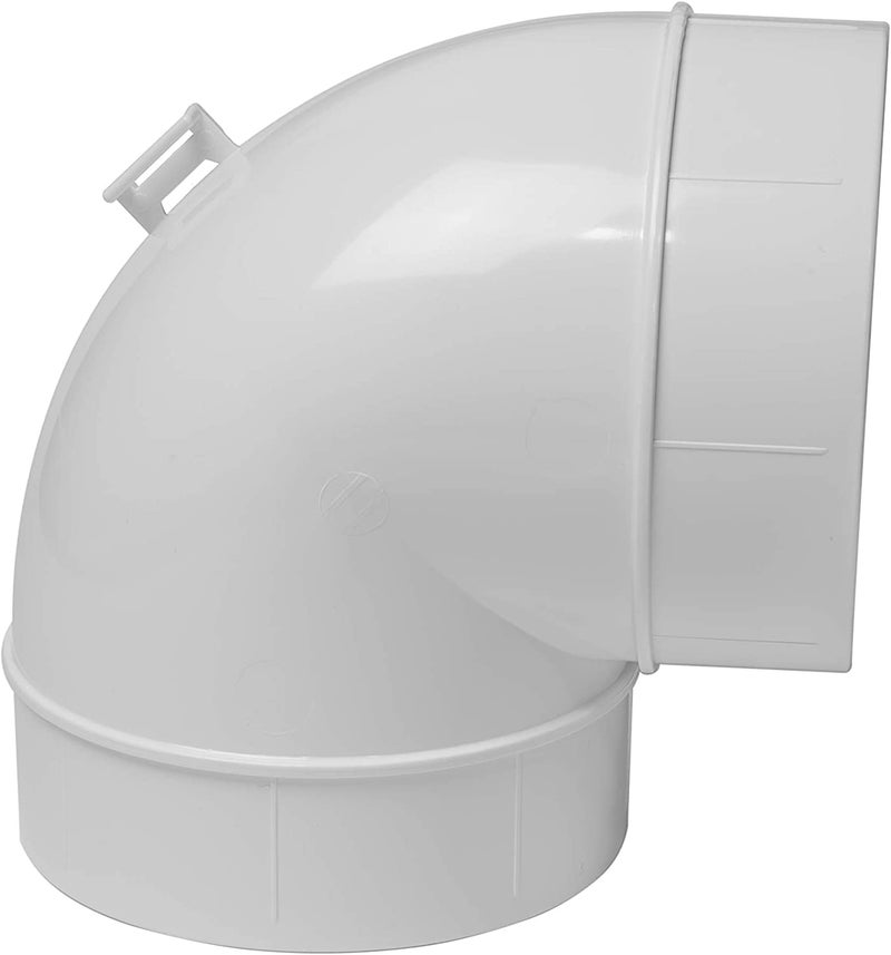 Vent Systems 90 Degree 4" Inch Elbow - Plastic Ducting Connector - Duct Fitting for Round Rigid or Flexible PVC Pipe/Tube Ventilation System Adapter - Dryer Duct/HVAC Duct Fittings - Image 1