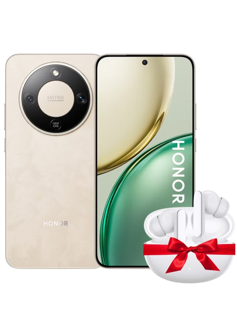 Honor X9d Dual SIM Sunrise Gold 12GB RAM 256GB 5G - Middle East Version With Free Honor Choice Earbuds X8i - White - Image 1