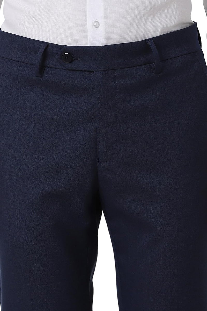 Peter England Slim Fit Premium Flat Front Trouser Navy - Image 4