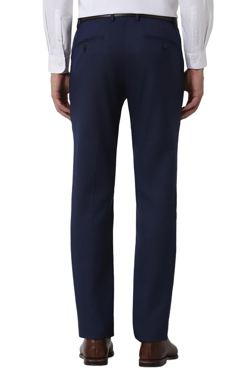 Peter England Slim Fit Premium Flat Front Trouser Navy - Image 3