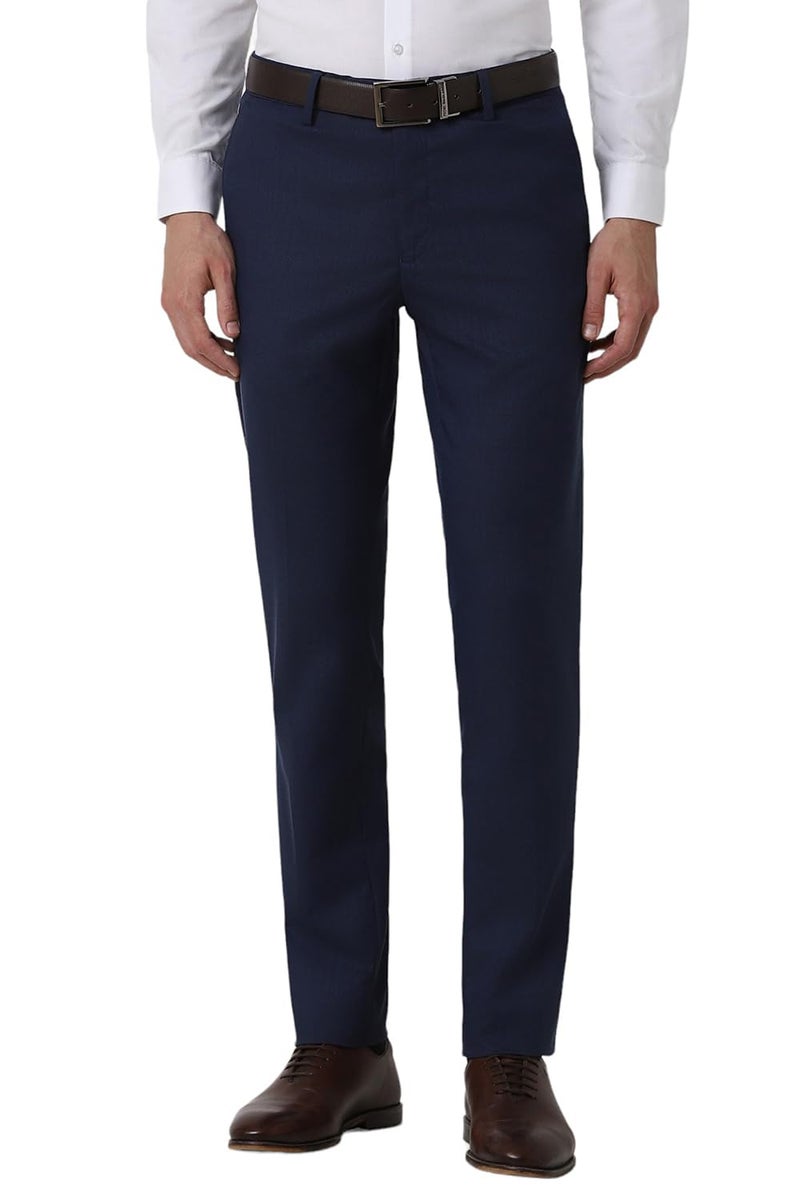 Peter England Slim Fit Premium Flat Front Trouser Navy - Image 1