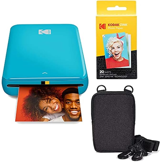 STEP INSTANT COLOR PHOTO PRINTER WITH BLUETOOTH/NFC, ZINK TECHNOLOGY & APP FOR IOS & ANDROID (BLUE) GO BUNDLE, 2X3 - Image 1