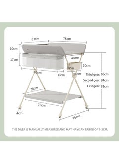 Generic Portable Baby Changing Table, Foldable Diaper Changing Table with Stable Top and Frame for Newborn Infant, Mobile Baby Diaper Changing Station for Nursery Room Bedroom Bathroom (Grey)  - Image 2