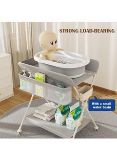 Generic Portable Baby Changing Table, Foldable Diaper Changing Table with Stable Top and Frame for Newborn Infant, Mobile Baby Diaper Changing Station for Nursery Room Bedroom Bathroom (Grey)  - Image 3