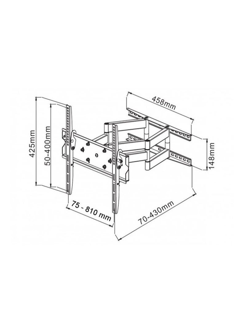 ELTRAZONE TV Wall Mount for 32 to 80 inch LCD LED Plasma Screens Fully Articulating VESA Stand Bracket (Heavy Duty 60-80 icnh Screen Till 70 kg) - Image 4