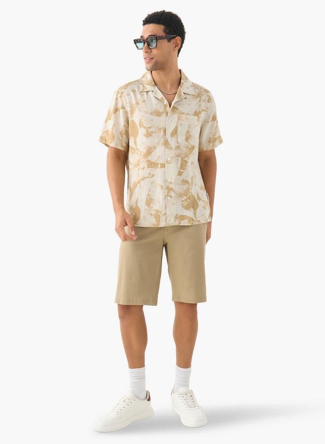 Lee Cooper All-Over Print Camp Collar Shirt with Short Sleeves - Image 2