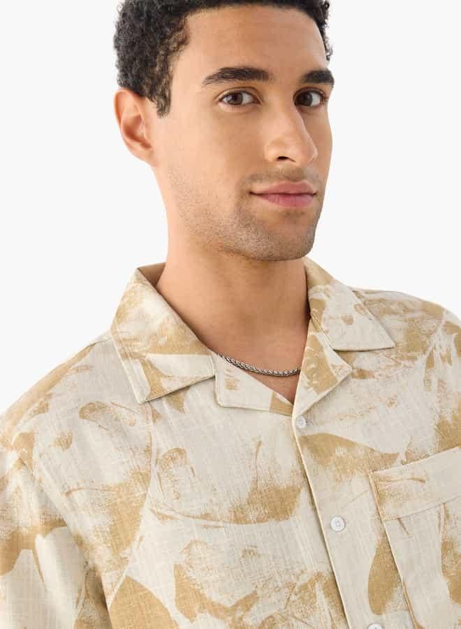 Lee Cooper All-Over Print Camp Collar Shirt with Short Sleeves - Image 4