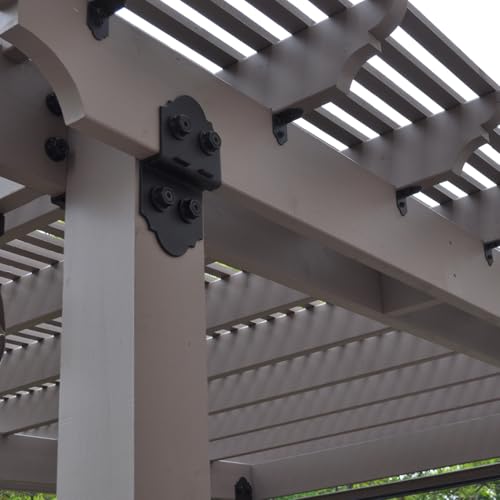 OZCO Laredo Sunset 6" Post to Beam Connector Heavy Duty Black Powder-Coated Steel Bracket for Wood Posts, Outdoor Beam Braces, Corner Brackets, Angle Brackets for Wood and Aluminum, 2-Pack, 56635 - Image 4
