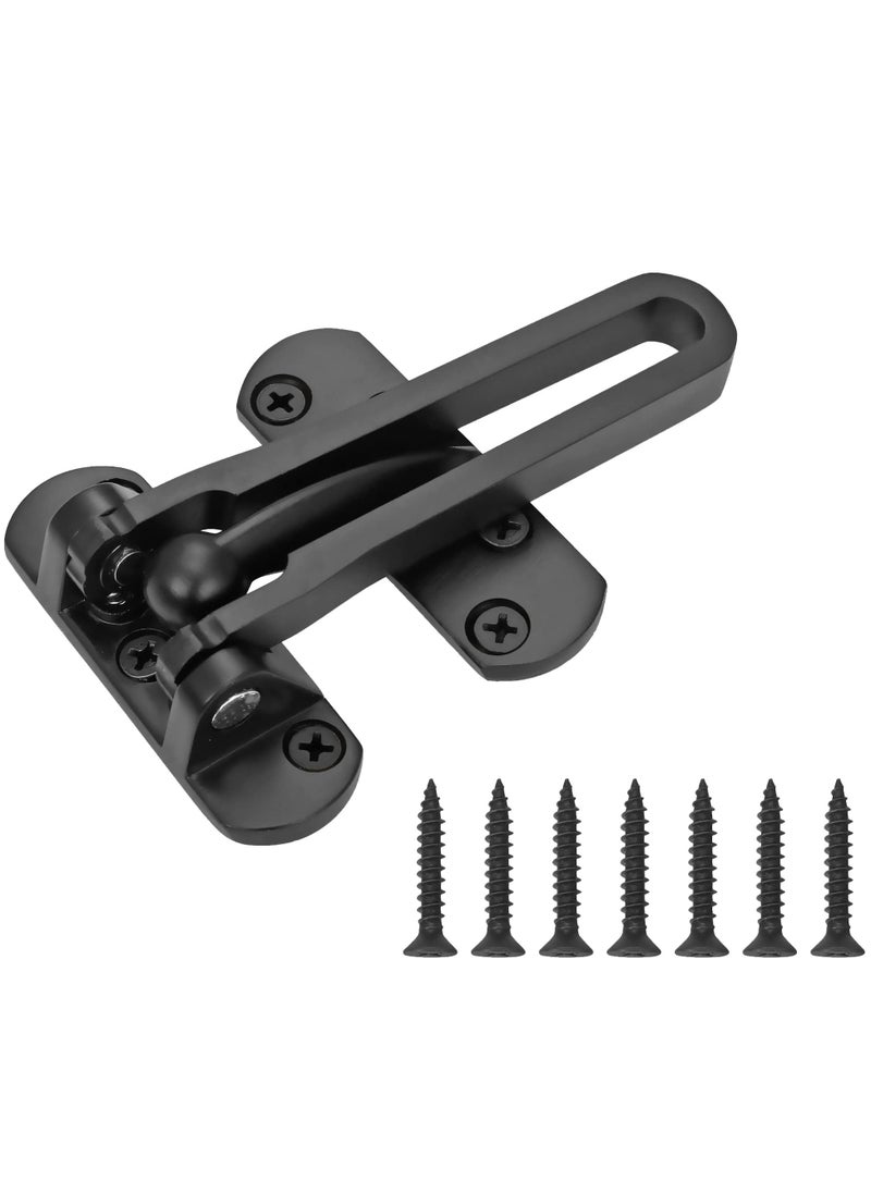 sokany Door Lock Latch for Home and Hotel Security, Brushed Finish Stainless Steel Door Chain Lock, U-Swing Locks Front Door Locks for Kids (Black)  - Image 1