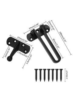 sokany Door Lock Latch for Home and Hotel Security, Brushed Finish Stainless Steel Door Chain Lock, U-Swing Locks Front Door Locks for Kids (Black)  - Image 2