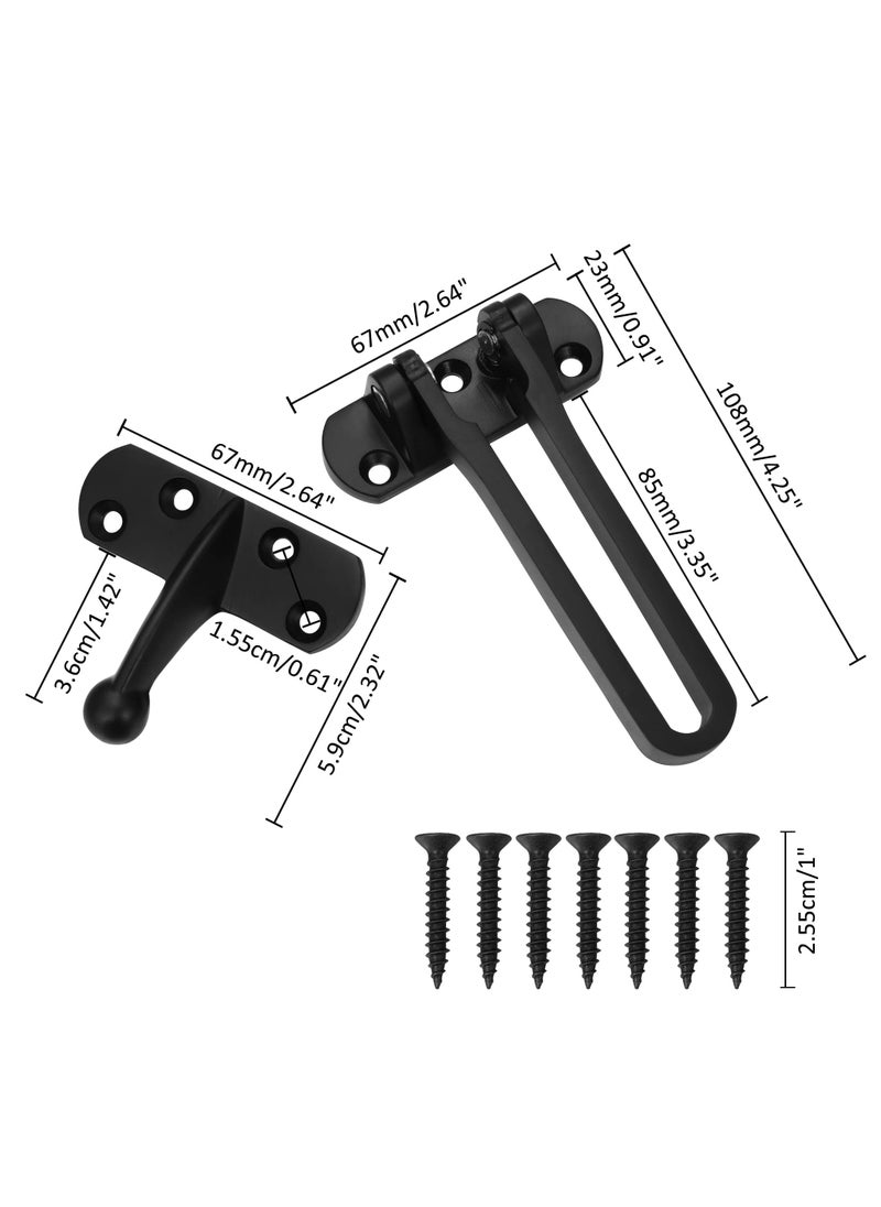 sokany Door Lock Latch for Home and Hotel Security, Brushed Finish Stainless Steel Door Chain Lock, U-Swing Locks Front Door Locks for Kids (Black)  - Image 2
