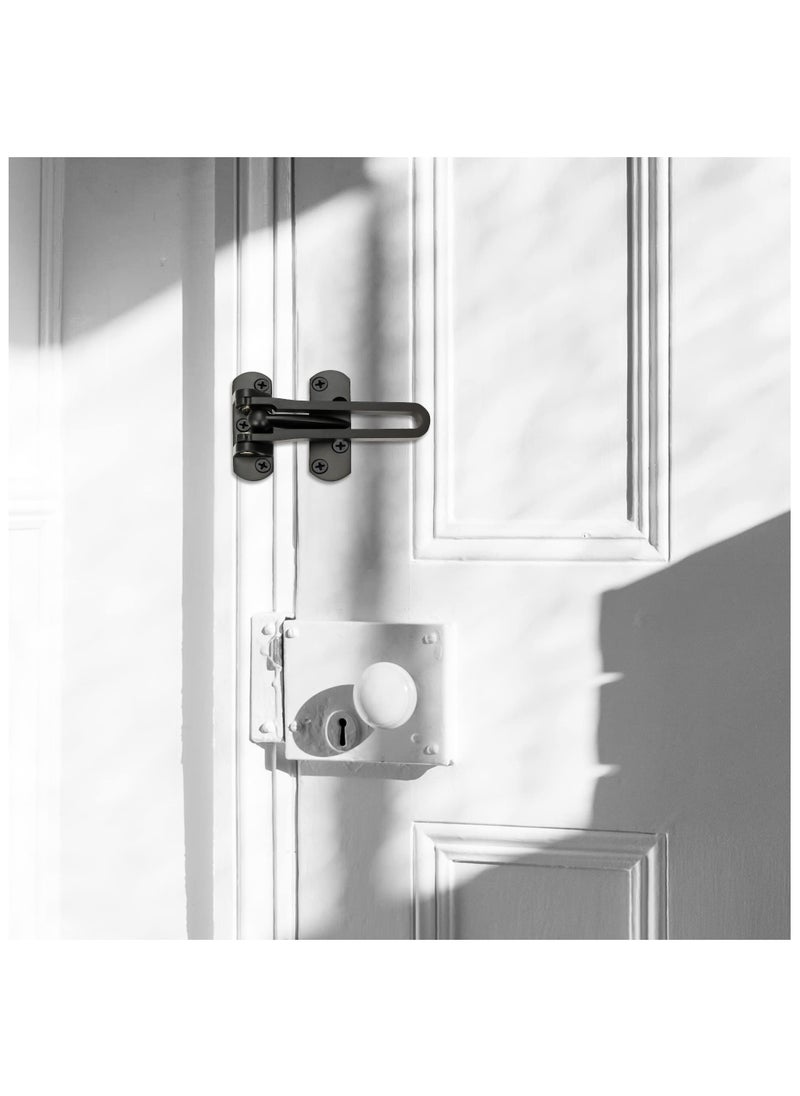 sokany Door Lock Latch for Home and Hotel Security, Brushed Finish Stainless Steel Door Chain Lock, U-Swing Locks Front Door Locks for Kids (Black)  - Image 5