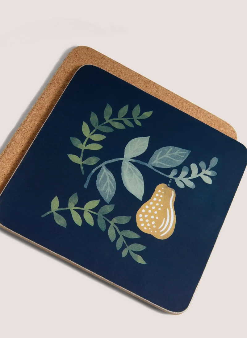 Matalan Folk Harvest Tea Coasters Navy