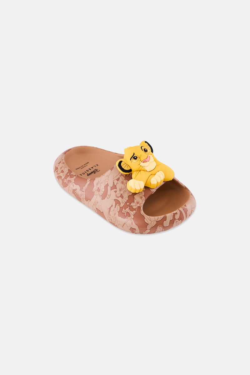 Disney Toddlers Boy The Lion King Slip On Slides, Brown - Image 1