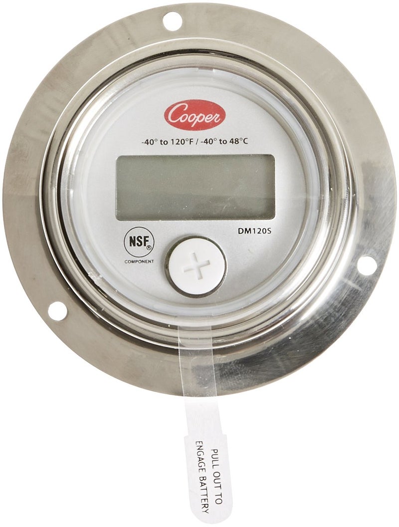 Cooper-Atkins مقياس حرارة رقمي Cooper-Atkins DM120S-0-3 مع فلانج خلفي 2 بوصة، نطاق درجة حرارة -40°F إلى 120°F - Image 1