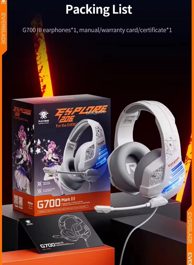 بليكستون سماعات ألعاب بليكستون G700 سلكية بمنفذ AUX 3.5 ملم وميكروفون بخاصية إلغاء الضوضاء وصوت عالي الدقة متوافقة مع الكمبيوتر وبلاي ستيشن 5 وبلاي ستيشن 4 والايباد والجوالات بمخرج مسماررمادي - Image 5