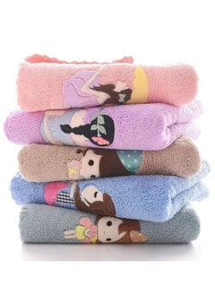 A set of 6-piece microfiber facial towels, embroidered with special embroidery, multi-colored, 35*75 cm