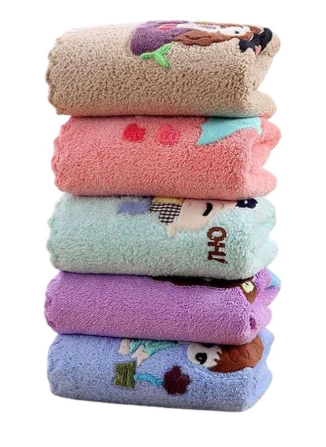 Generic - A set of 6-piece microfiber facial towels, embroidered with special embroidery, multi-colored, 35*75 cm - Image 1